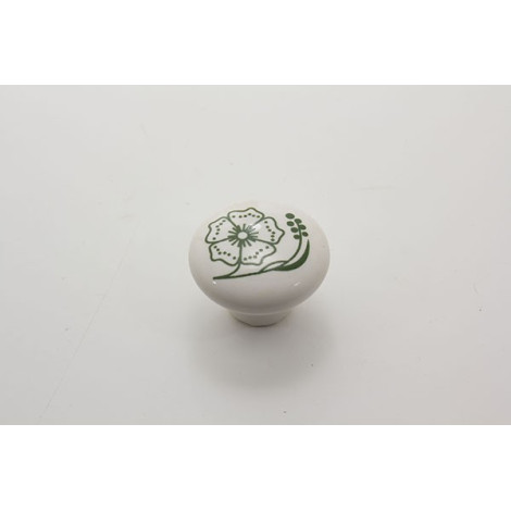 Mellem porcelænsknop med grøn blomst