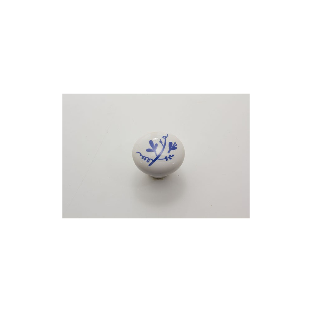 Porcelænsknop med blåt mønster