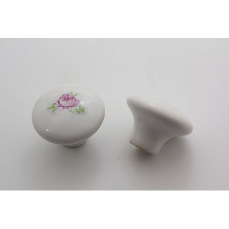 Hvid romantisk porcelænsknop med rose