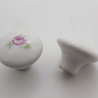 Hvid romantisk porcelænsknop med rose